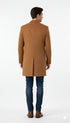 Men’s Camel Brown Wool Top Coat – Classic Long Overcoat for Formal and Casual Wear in rust copper