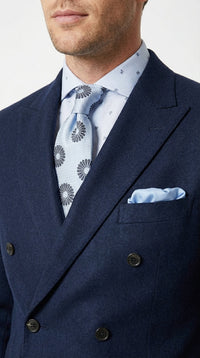 Mens Navy Blue Double Breasted Blazer – Classic Formal Suit Jacket for Business, Wedding, Office and Professional Wear