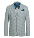 Half Canvas Slim Fit Blazer in Sage Blue Check