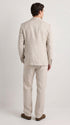Men’s Informal Summer Suit, Light Beige Casual Linen Style Blazer and Pants Set