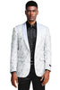 Men’s Silver Grey Tonal Paisley Tuxedo Jacket – Slim Fit Wedding & Prom Blazer