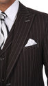 Men’s Black Pinstripe Zoot Suit – 3-Piece Gangster, Formal Suit 1920s Pimp Suit