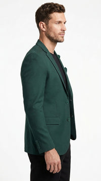 Men’s Hunter Green Blazer – Classic Two Button Sport Coat for Wedding & Formal Wear