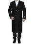 Men's Black Wool Overcoat – 3 Button Ankle Length Winter Dress Coat