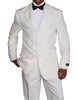 Mens Traditional 3 Button Polyester Tuxedo in Ivory