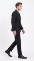 Men's Designer Stacy Adams Classic Double Breasted Suit in Black Peak Lapel Slim fit