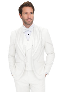 Italian Wool 3-Piece Modern Fit White Tuxedo