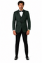 3-Piece Tailored Fit Wool Suit with Bow Tie and Flat Front Pants - Hunter