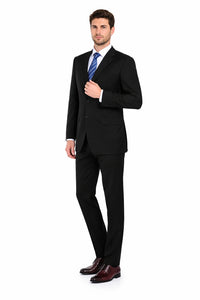 (34R, 38L, 42R, 44R) Regular Fit 2 Piece Black Suit