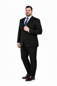 (34R, 38L, 42R, 44R) Regular Fit 2 Piece Black Suit