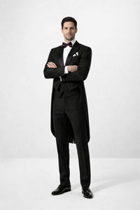 (34R, 38S) Classic Full Dress Tuxedo Tails 2 Piece Regular Fit In Black