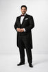 (34R, 38S) Classic Full Dress Tuxedo Tails 2 Piece Regular Fit In Black