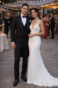 (34R, 38S) Classic Full Dress Tuxedo Tails 2 Piece Regular Fit In Black