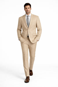 (34R) Regular Fit 2 Piece Beige Suit