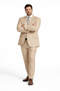 (34R) Regular Fit 2 Piece Beige Suit