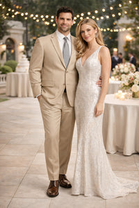 (34R) Regular Fit 2 Piece Beige Suit