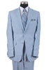Mens 2 Button 100% Light Blue Linen Suit