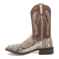 Dan Post Men's Brutus Python Snakeskin Square Toe Boots - Natural