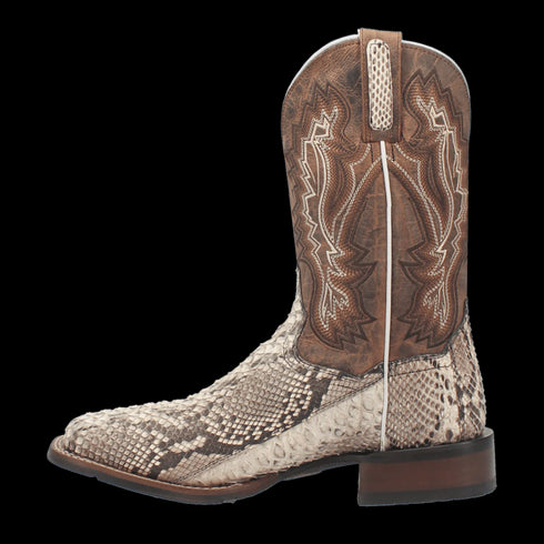 Dan Post Men's Brutus Python Snakeskin Square Toe Boots - Natural