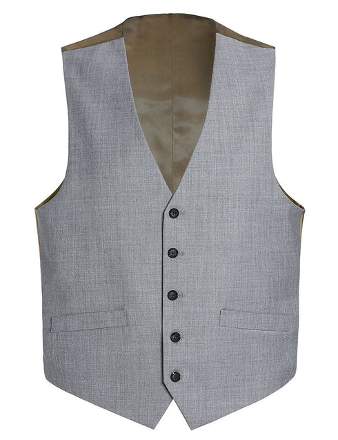 Bevagna Collection - Wool Suit Dress Vest 5 Buttons Regular Fit In Light Gray