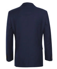 Wool Regular Fit Blazer Solid Color in Dark Navy