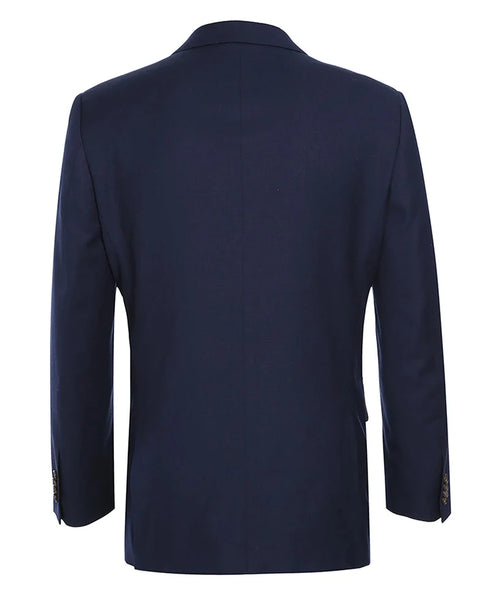 Wool Regular Fit Blazer Solid Color in Dark Navy
