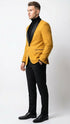 Men's Gold Shawl Lapel Blazer Tuxedo Dinner Jacket – Luxury Formal Blazer Jacket for Wedding, Party and Evening Events
