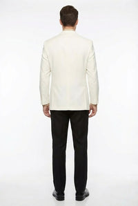 Men’s White Blazer Jacket – Classic Fit Formal Sport Coat with Gold Buttons
