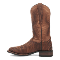 Dan Post Men's KA Python Print Leather Square Toe Boots - Brown