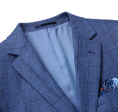 Slim Fit Blazer Summer Blue Linen Sport Coat