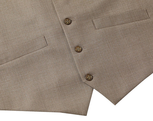 Vanderbilt Collection - Classic Dress Vest 5 Buttons Regular Fit In Taupe