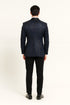 Men’s Navy Blue Sequin Tuxedo Jacket with Black Satin Shawl Lapel – Luxury Prom and Wedding Blazer