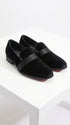 Men's Black Tuxedo Dress Velvet Loafers | Formal Slip-On Shoes for Wedding, Prom & Black Tie Events