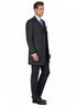 Men’s Three Button Suits - Navy Blue Pinstripe Three-Piece Suit – Classic Business and Formal Wear with Tailored Fit