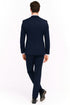 Men’s Navy Blue Tuxedo with Satin Peak Lapel With Matching Color Lapel Sateen – Formal 2 Piece Suit