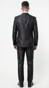 Men’s Black Three Piece Suit – Modern Fit 3PC Formal Suit with Vest for Weddings, Prom and Business Events Sharkskin Shiny Fabric