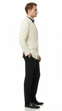 Men’s Ivory Double-Breasted Shawl Lapel Tuxedo Jacket | Premium Formal Dinner Jacket for Weddings and Black-Tie Events