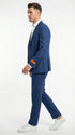 Mens Enzo Tovare Denim Blue Linen Summer Suit – Breathable Two Piece Suit for Wedding, Business, Travel