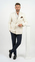 Men’s Ivory Linen Double Breasted Blazer, Lightweight Wedding Dinner Sport Coat Jacket Cream Off White