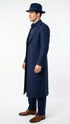 Mens Navy Blue 1920s Zoot Suit – Long Mafia Gangster Three-Piece Vintage Costume Set Suit Pachuco Style