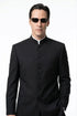 Men’s Black Coat Matrix Keanu Reeves Inspired Long Coat – Classic Mandarin Collar Formal Overcoat, Stylish Winter Trench Coat, Neo Style Jacket