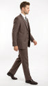 Men’s Brown Sharkskin 3 Piece Suit – Textured Two Button Vested Business Formal Suit for Wedding, Party Wear Vested
