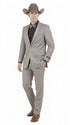 Men’s Light Taupe Western Tuxedo Suit – Cowboy Style Formal Blazer and Pants Outfit in Khaki Tan Light Brown Color