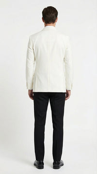 Mens Ivory Dinner Jacket Blazer – Elegant Ivory Cream Off White Formal Blazer Wedding Tuxedo Jacket Evening Wear