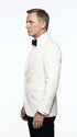 Men’s James Bond Style Ivory Dinner Jacket, White Tuxedo Blazer for Wedding, Prom and Black Tie Events