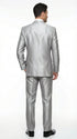 Men’s Silver Grey Sharkskin Suit – 3 Button Classic Fit Shiny Formal Suit for Wedding, Business and Party Wear