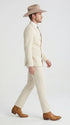 Men’s Tan Linen Cowboy Suit, Double Breasted Western Wedding Formal Western Suit Country style in Beige Tan Color