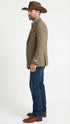 Men’s Brown Taupe Western Blazer Jacket – Classic Cowboy Style Sport Coat for Wedding