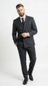 Men’s Black Pinstripe Double Breasted Suit – Classic Formal Business Suit Office and Evening Wear Modern Fit Conservative pattern