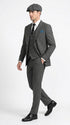 Men’s Thomas Shelby Peaky Blinders Gray Wool Suit Out fit Charcoal Grey Pinstripe 3-Piece Vintage 1920s Suit